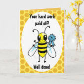 Busy Bee Hard werken gefeliciteerd Kaart (Gele Bloem)