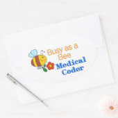Busy Bee Medical Coder Ovale Sticker (Envelop)