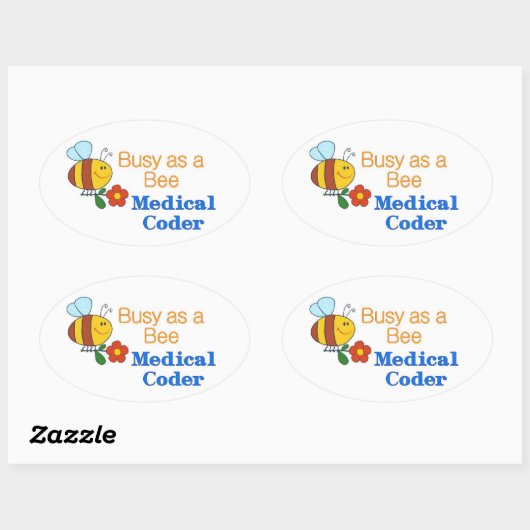 Busy Bee Medical Coder Ovale Sticker (Vel)