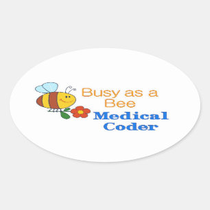 Busy Bee Medical Coder Ovale Sticker