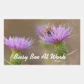 Busy Bee op Paarse Thistle Foto Rechthoekige Sticker (Voorkant)