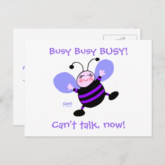 Busy Bee Single Woman's Change of Address Briefkaa Aankondigingskaart (Voorkant / Achterkant)