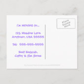 Busy Bee Single Woman's Change of Address Briefkaa Aankondigingskaart (Achterkant)