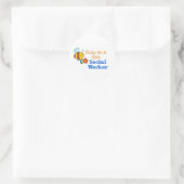 Busy Bee Social Worker Ronde Sticker (Tas)