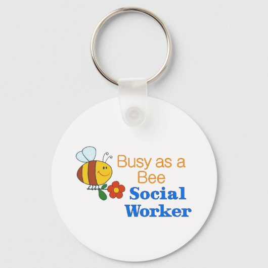Busy Bee Social Worker Sleutelhanger (Voorkant)