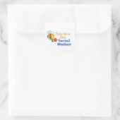 Busy Bee Social Worker Vierkante Sticker (Tas)