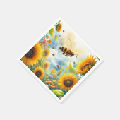 Busy Bee Sunflower Garden Theme Servet (Hoek)