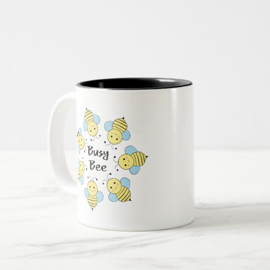 Busy Bee Tweekleurige Koffiemok (Voorkant links)