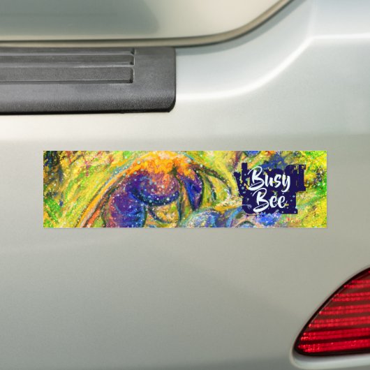 Busy Bee & Vergeet-me-niet Flowers Bumpersticker (Op auto)