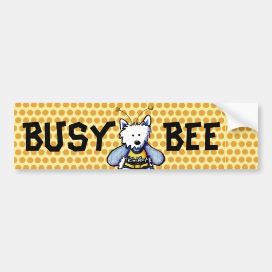 Busy Bee Westie Bumpersticker (Voorkant)