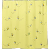 Busy Bee Yellow Pattern Douchegordijn (Voorkant)