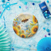 Busy Bee Zonnebloem Verjaardag Thema Papieren Bordje (Feest)