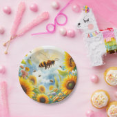 Busy Bee Zonnebloem Verjaardag Thema Papieren Bordje (Feest)