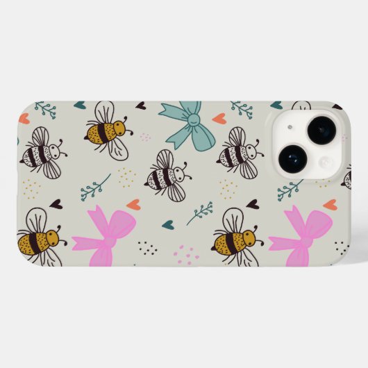 Busy Bees and Bows Phone Case (Achterkant (horizontaal))