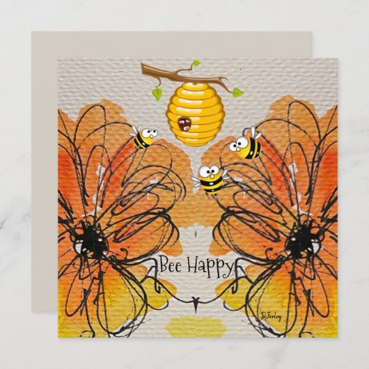 Busy Bees Notecard Bedankkaart (Voorkant / Achterkant)