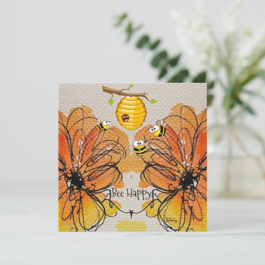 Busy Bees Notecard Bedankkaart (Staand voorkant)