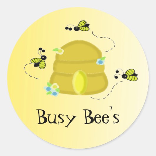 Busy Bee's Ronde Sticker (Voorkant)