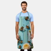 Busy Bees with Pink and Yellow Roses on Old Fence Schort (Gedragen)