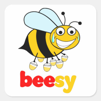 Busy BEESY Bee Vierkante Sticker
