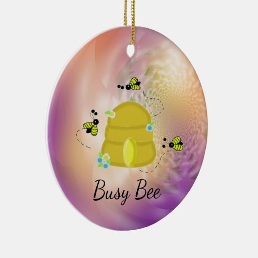 Busy bijen Whimsical Multicolf Keramisch Ornament (Rechts)