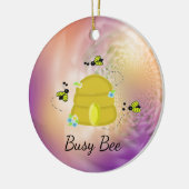 Busy bijen Whimsical Multicolf Keramisch Ornament (Links)