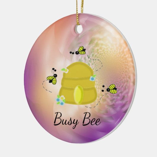Busy bijen Whimsical Multicolf Keramisch Ornament (Links)