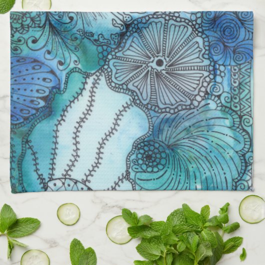 Busy Blue Kitchen Towel Theedoek (Gevouwen)