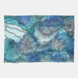 Busy Blue Kitchen Towel Theedoek