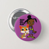 Busy Bri en Blue Round Button (Voorkant /achterkant)