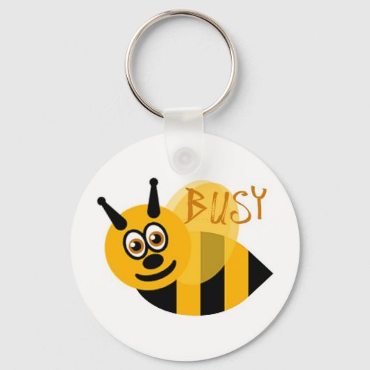 Busy Bumble Bee Cute Sleutelhanger (Voorkant)