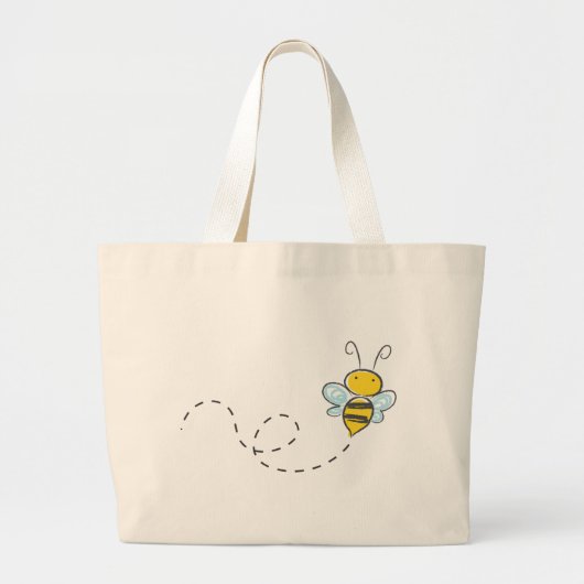 Busy Bumble Bee Grote Tote Bag (Voorkant)
