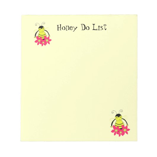 Busy Bumble Bees Honey Do List Notitieblok (Voorkant)