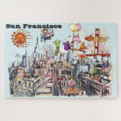 Busy City of San Francisco Surreal Pop Art Legpuzzel (Horizontaal)