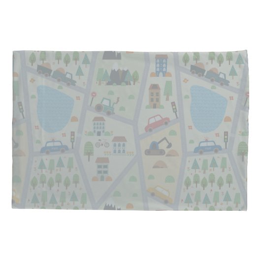 Busy City Roads Kinderen Kussensloop (Achterkant)