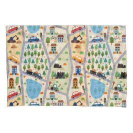 Busy City Roads Kinderen Kussensloop