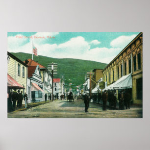 Busy Day on Third Street Uitzicht Poster
