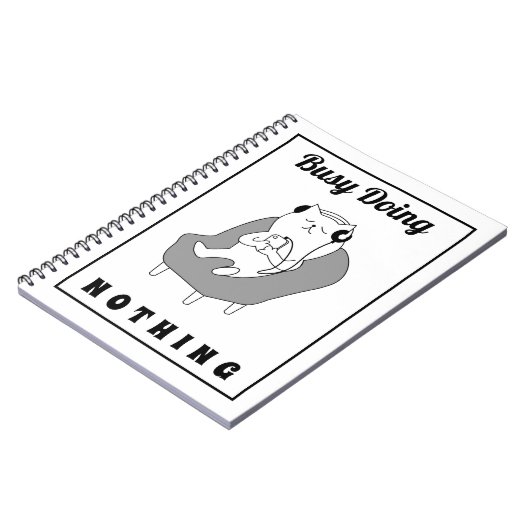 Busy Doing Niets Cute Cat Funny Humor Notitieboek (Linkerzijde)