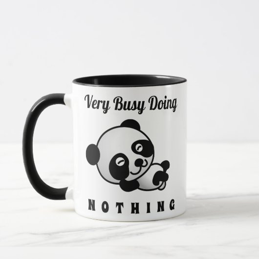 Busy Doing Niets Cute Panda Funny Humor Mok (Links)
