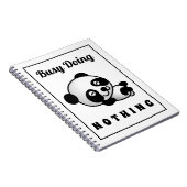 Busy Doing Niets Cute Panda Funny Humor Notitieboek (Rechterzijde)