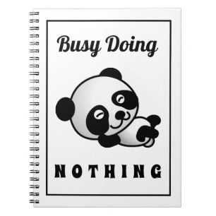 Busy Doing Niets Cute Panda Funny Humor Notitieboek