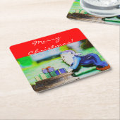 Busy Elf van Shirley Taylor Kartonnen Onderzetters (Schuin)