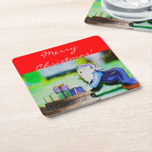 Busy Elf van Shirley Taylor Kartonnen Onderzetters (Schuin)