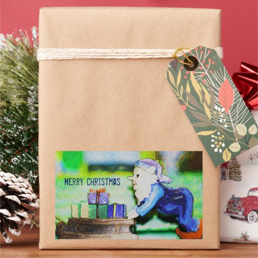 Busy Elf van Shirley Taylor Rechthoekige Sticker (Feestdagen)