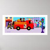 Busy Fire Truck Poster (Voorkant)