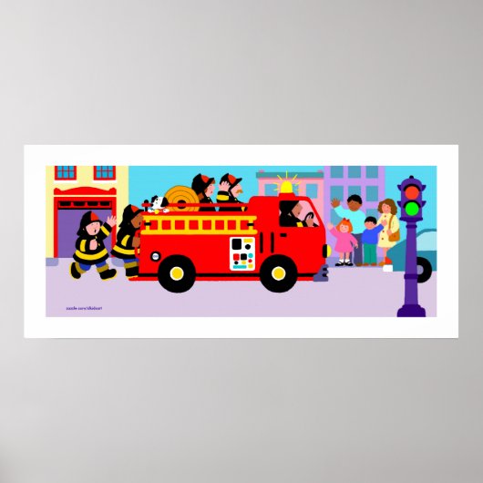 Busy Fire Truck Poster (Voorkant)