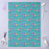 Busy Fishes Cyan Tissuepapier (Craft)