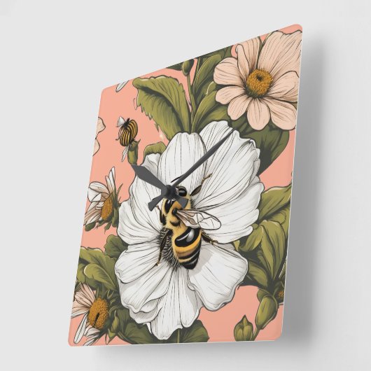 Busy gathering Pollen  Vierkante Klok (Hoek)