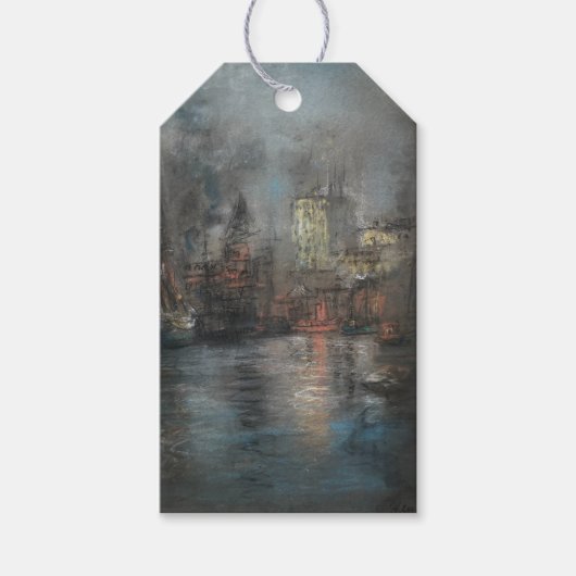 Busy Harbour beroemd gemaakt door Glenn Cooper Hen Cadeaulabel (Voorkant)