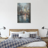 Busy Harbour beroemd gemaakt door Glenn Cooper Hen Canvas Afdruk (Insitu (Slaapkamer))