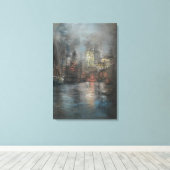 Busy Harbour beroemd gemaakt door Glenn Cooper Hen Canvas Afdruk (Insitu (Houten vloer))